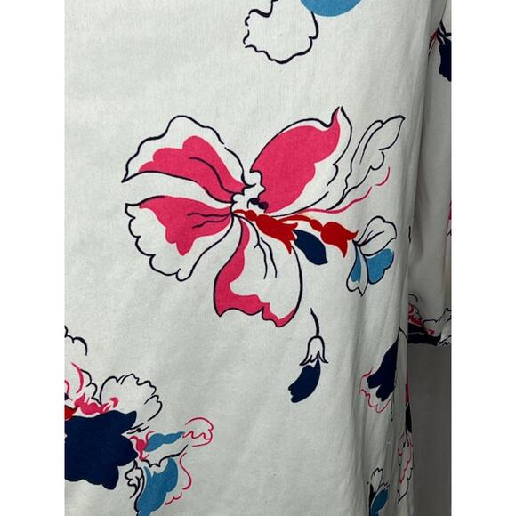 knit top kitten bow tropical flowers 1970s pink blue - Picture 6 of 8